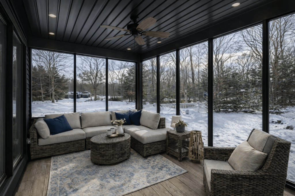 Custom screened-in porch Newton MA